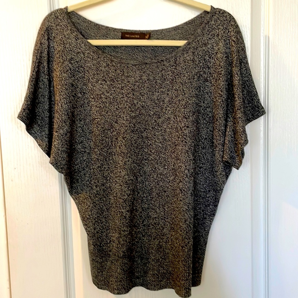 The Limited 🔲 Black & White Marbled Shortsleeved Sweater Top